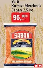 SABAN YERLİ KIRMIZI MERCİMEK 2,5 KG SABAN YERLİ KIRMIZI MERCİMEK 2,5 KG
